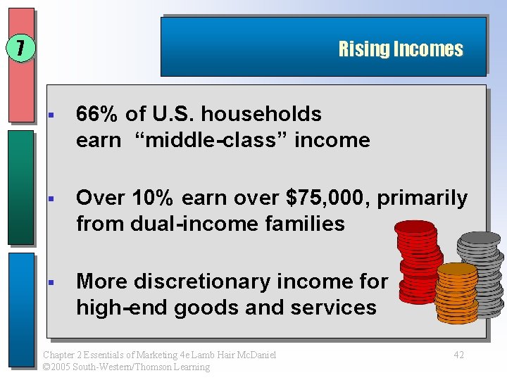 7 Rising Incomes § 66% of U. S. households earn “middle-class” income § Over