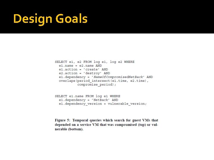 Design Goals Design Goals