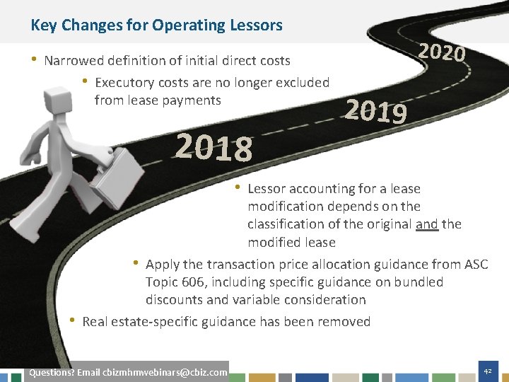 Key Changes for Operating Lessors • Narrowed definition of initial direct costs • Executory