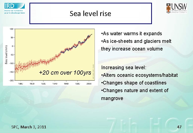 Sea level rise • As water warms it expands • As ice-sheets and glaciers