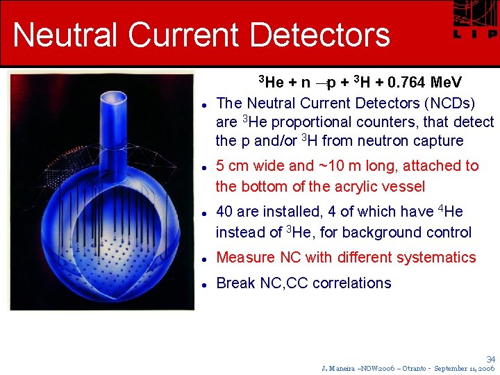 Neutral Current Detectors 3 He + n →p + 3 H + 0. 764
