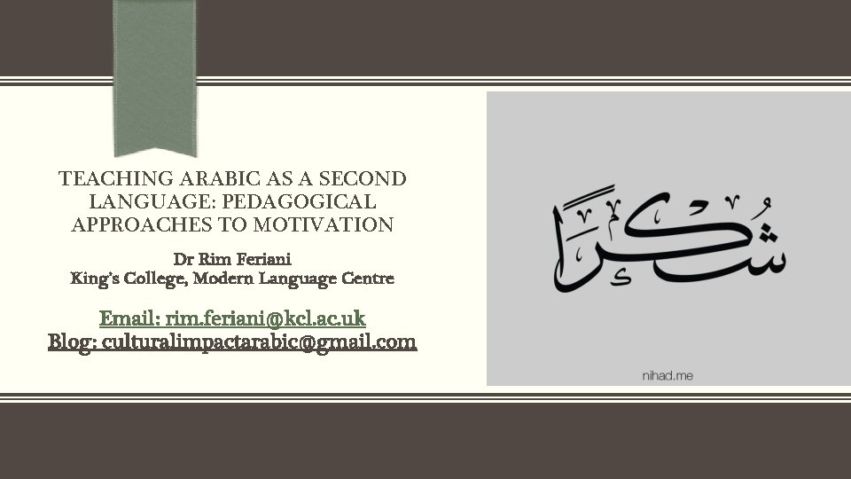 TEACHING ARABIC AS A SECOND LANGUAGE PEDAGOGICAL APPROACHES