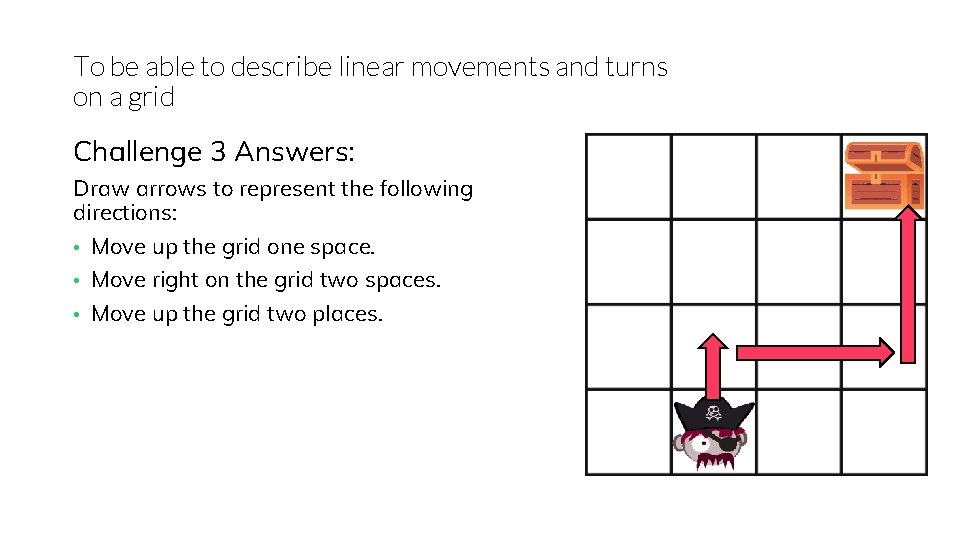 To be able to describe linear movements and turns on a grid Challenge 3