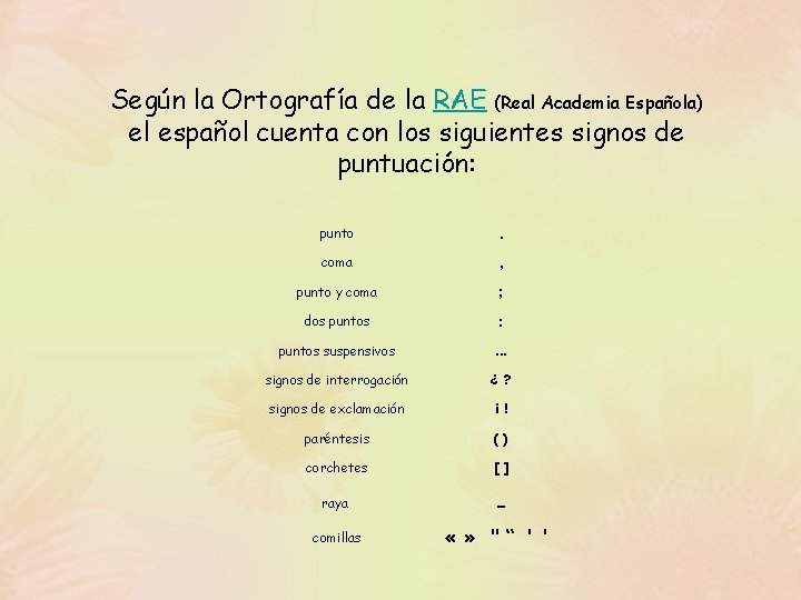 Según la Ortografía de la RAE (Real Academia Española) el español cuenta con los