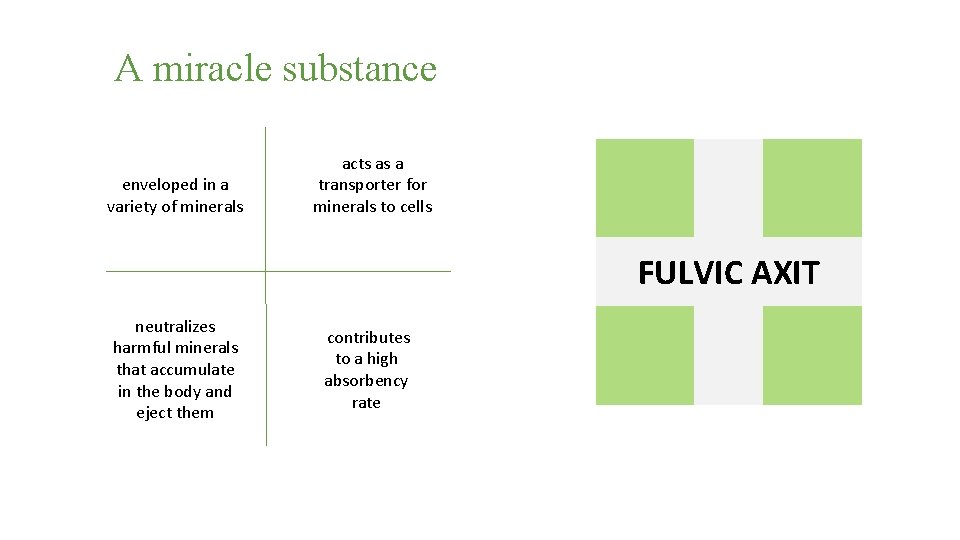A miracle substance enveloped in a variety of minerals acts as a transporter for
