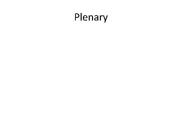 Plenary 