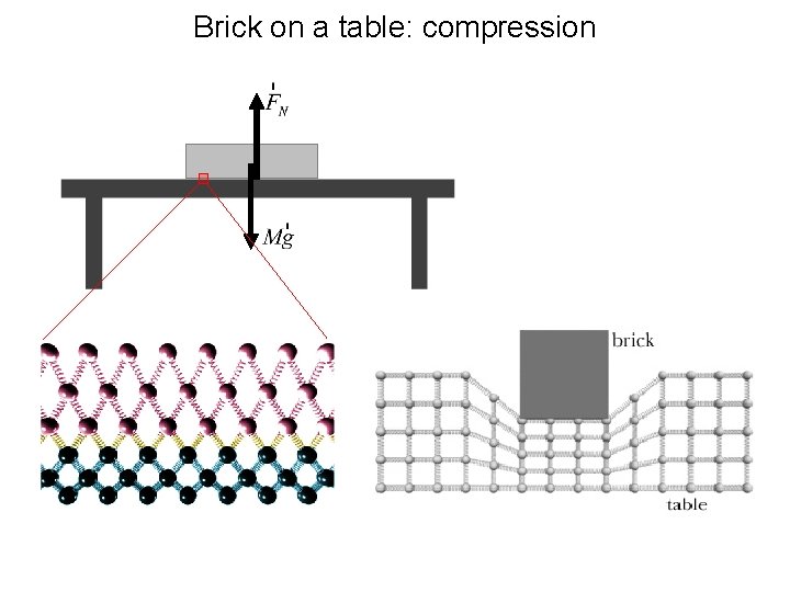 Brick on a table: compression 