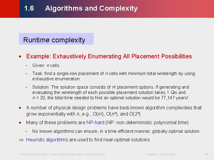 Algorithms and Complexity © KLMH 1. 6 Runtime complexity · Example: Exhaustively Enumerating All