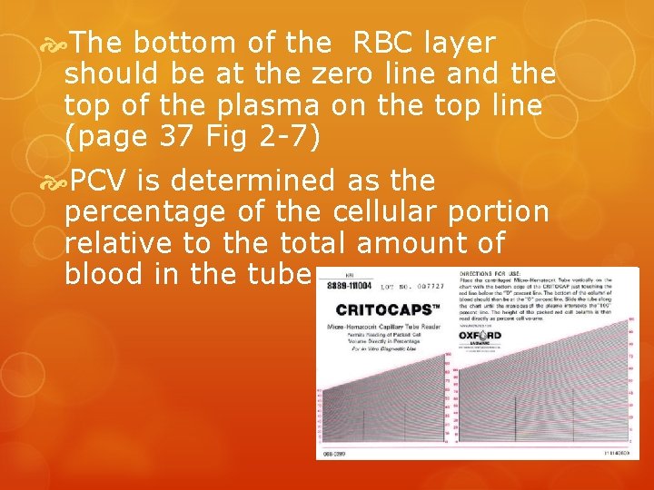  The bottom of the RBC layer should be at the zero line and