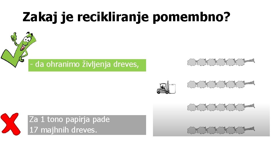 Zakaj je recikliranje pomembno? - da ohranimo življenja dreves, Za 1 tono papirja pade Zakaj je recikliranje pomembno? - da ohranimo življenja dreves, Za 1 tono papirja pade