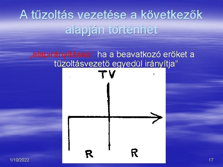 A tűzoltás vezetése a következők alapján történhet „alapirányítással, ha a beavatkozó erőket a tűzoltásvezető