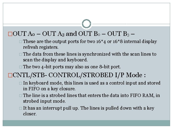 �OUT A 0 – OUT A 3 and OUT B 0 – OUT B