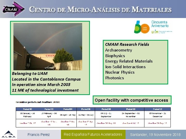 Belonging to UAM Located in the Cantoblanco Campus In operation since March 2003 11