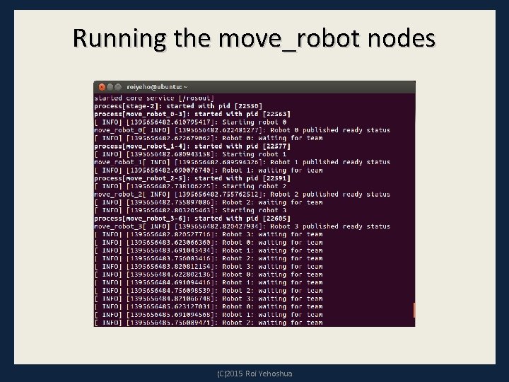 Running the move_robot nodes (C)2015 Roi Yehoshua Running the move_robot nodes (C)2015 Roi Yehoshua