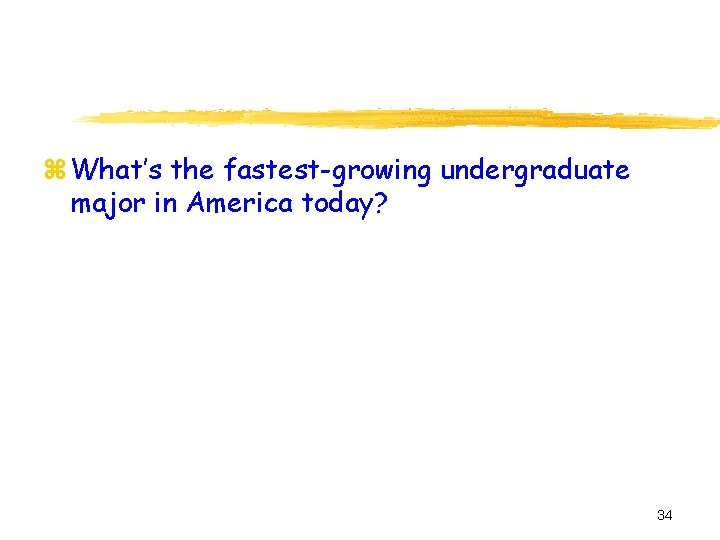 z What’s the fastest-growing undergraduate major in America today? 34 
