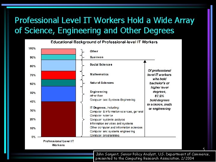 Professional Level IT Workers Hold a Wide Array of Science, Engineering and Other Degrees
