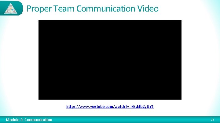 Proper Team Communication Video https: //www. youtube. com/watch? v=k. Eskfb 2 y. UY 4