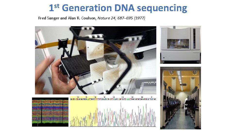 1 st Generation DNA sequencing Fred Sanger and Alan R. Coulson, Nature 24, 687–