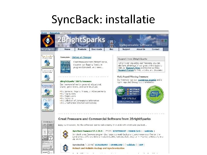Sync. Back: installatie 