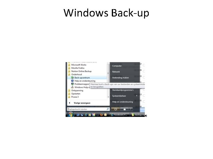 Windows Back-up 