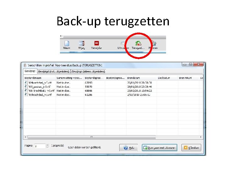 Back-up terugzetten 