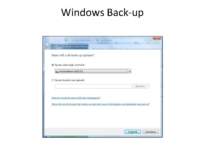 Windows Back-up 