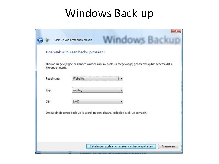 Windows Back-up 