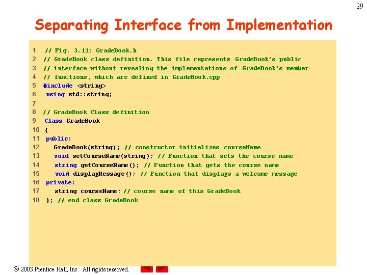 29 Separating Interface from Implementation 1 2 3 4 5 6 // Fig. 3. 29 Separating Interface from Implementation 1 2 3 4 5 6 // Fig. 3.