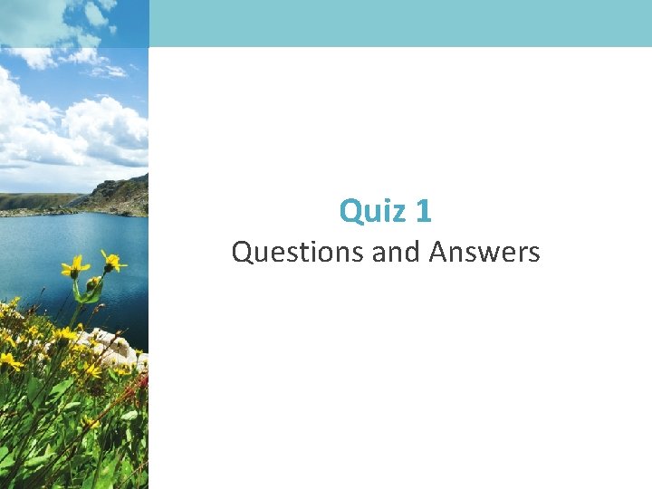 Quiz 1 Questions and Answers 