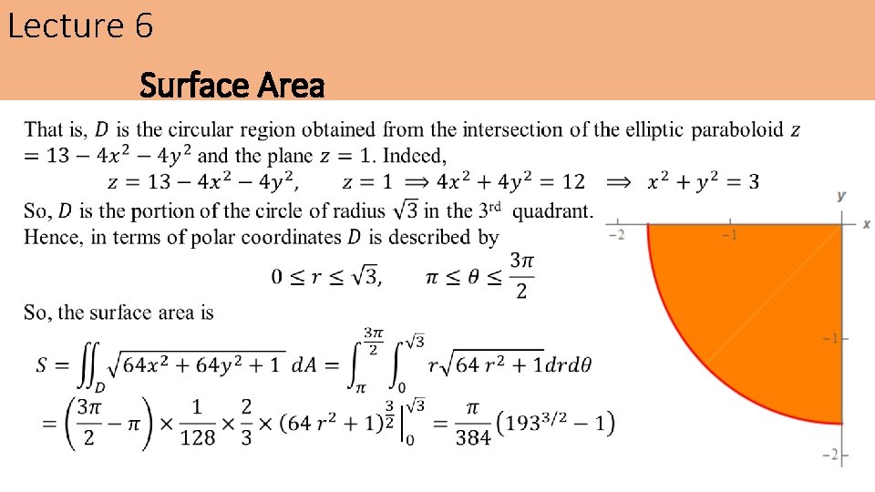 Lecture 6 Surface Area Lecture 6 Surface Area