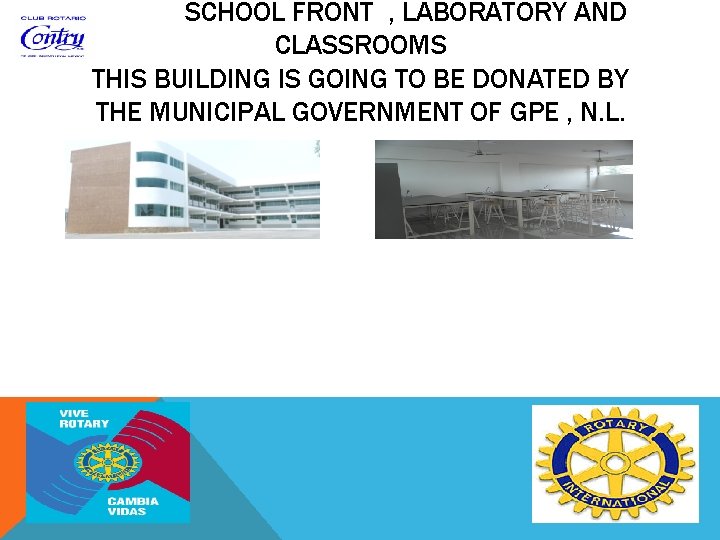 SCHOOL FRONT , LABORATORY AND CLASSROOMS THIS BUILDING IS GOING TO BE DONATED BY