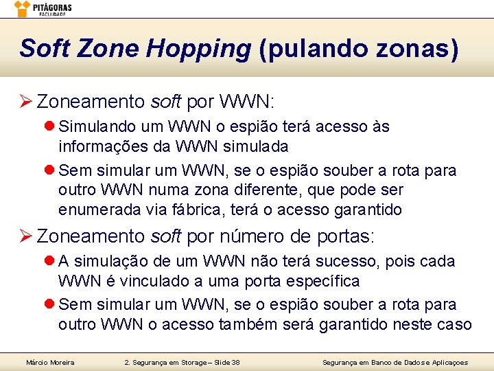 Soft Zone Hopping (pulando zonas) Ø Zoneamento soft por WWN: l Simulando um WWN