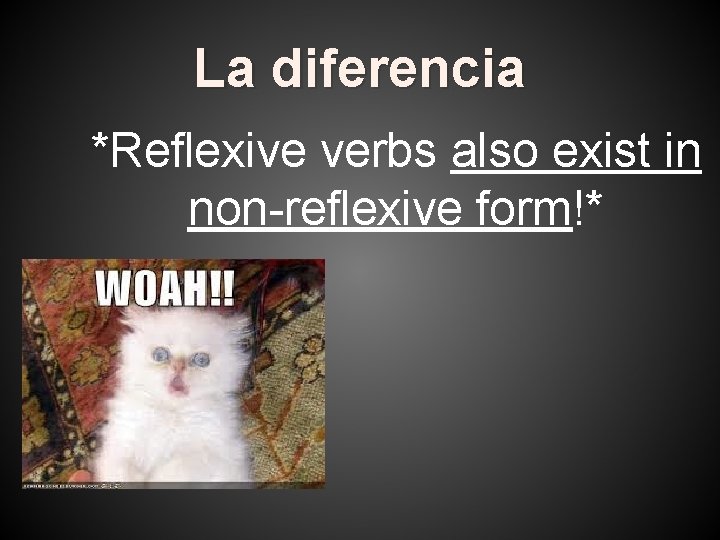 La diferencia *Reflexive verbs also exist in non-reflexive form!* 