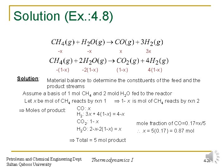 Solution (Ex. : 4. 8) -x -(1 -x) -x x -2(1 -x) 3 x