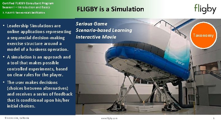 Certified FLIGBY Consultant Program Session I – Introduction and Basics 3. FLIGBY’s Taxonomical Classification