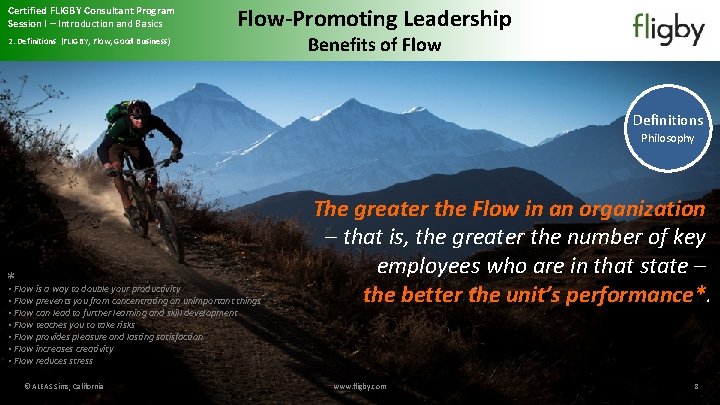 Certified FLIGBY Consultant Program Session I – Introduction and Basics Flow-Promoting Leadership 2. Definitions