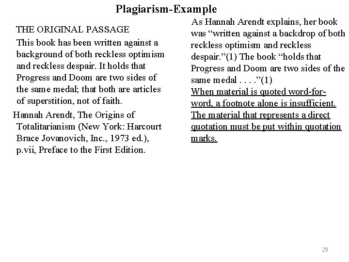 Plagiarism-Example THE ORIGINAL PASSAGE This book has been written against a background of both