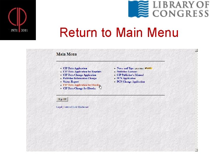 Return to Main Menu 