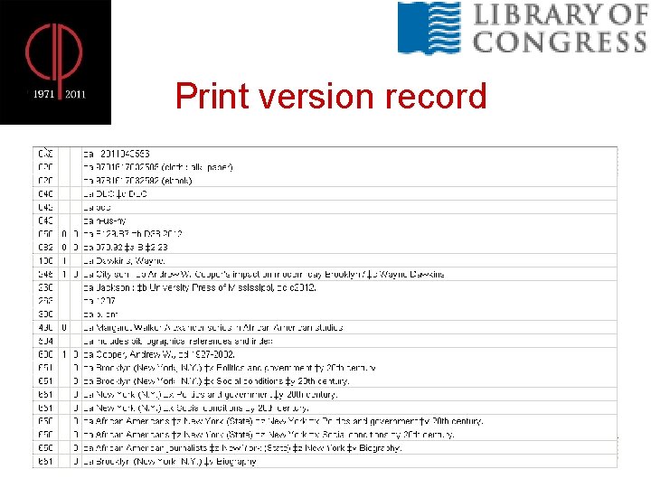 Print version record 