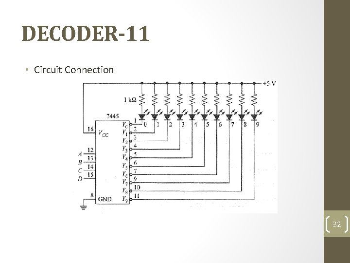 DECODER-11 • Circuit Connection 32 