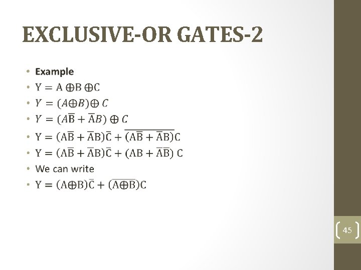 EXCLUSIVE-OR GATES-2 • 45 