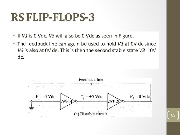RS FLIP-FLOPS-3 • Basic If V 1 is. Idea 0 Vdc, V 3 will