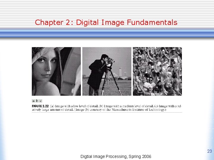 Chapter 2: Digital Image Fundamentals 23 Digtial Image Processing, Spring 2006 