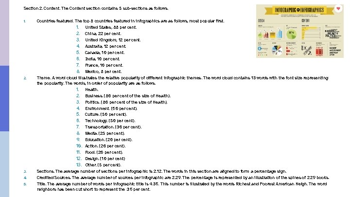 Section 2. Content. The Content section contains 5 sub-sections as follows. 1. 2. 3.