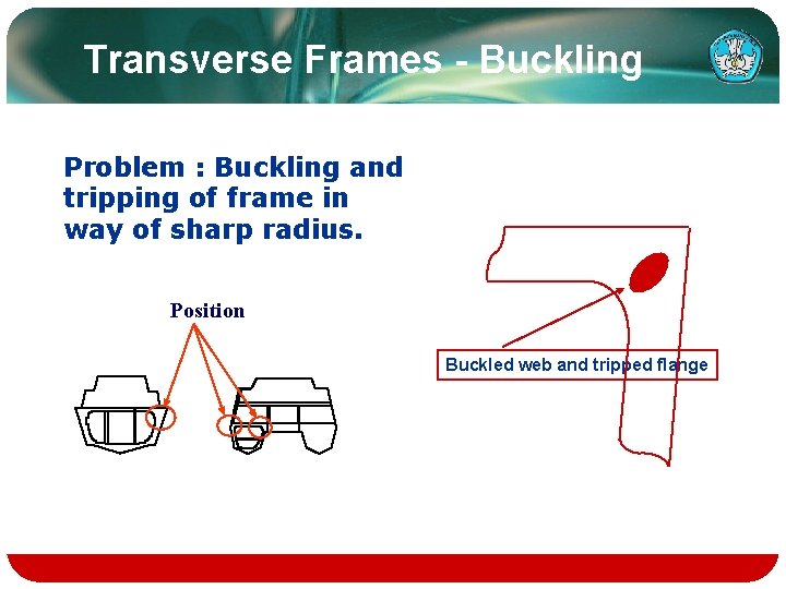 Transverse Frames - Buckling Problem : Buckling and tripping of frame in way of