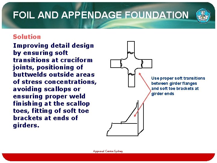 FOIL AND APPENDAGE FOUNDATION Solution Improving detail design by ensuring soft transitions at cruciform