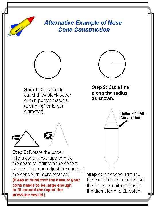 Alternative Example of Nose Construction Step 1: Cut a circle out of thick stock