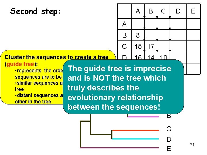 Second step: A B C D E A Cluster the sequences to create a