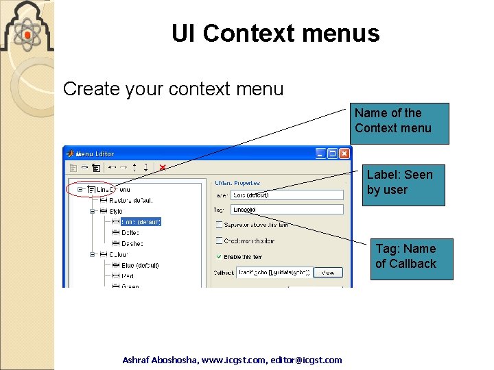 UI Context menus Create your context menu Name of the Context menu Label: Seen UI Context menus Create your context menu Name of the Context menu Label: Seen