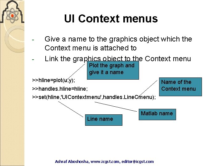 UI Context menus - Give a name to the graphics object which the Context UI Context menus - Give a name to the graphics object which the Context